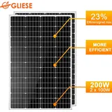 200W Solarpanel 12V Solarmodul Monokristallin Ladegerät Photovoltaik Wohnmobil