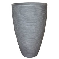 Geli Pflanzkübel Pflanzkübel Vasenform Rillentopf rund aus Kunststoff grau