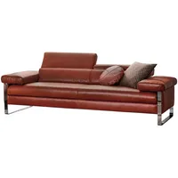 Chilliano 2-Sitzer-Sofa, Braun, Leder, Echtleder, Anilinleder, 230x71x106 cm, Typenauswahl, Fußauswahl, Lederauswahl, Stoffauswahl, Hocker erhältlich, Wohnzimmer, Sofas & Couches, Sofas, 2-Sitzer Sofas