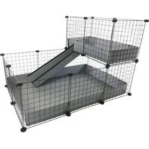 C&C modularer Käfig 3x2 + Loft 2x1 + Rampe, silber