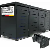 Juskys Mülltonnenbox Arel 4er 264 x 116 x 80 cm Anthrazit