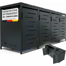 Juskys Mülltonnenbox Arel 4er 264 x 116 x 80 cm Anthrazit
