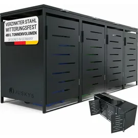 Juskys Mülltonnenbox Arel 4er 264 x 116 x 80 cm Anthrazit