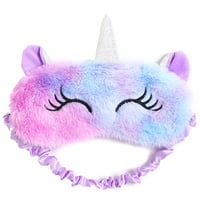 Augenmaske zum Schlafen Annimal Eye Mask Plüsch Cartoon Einhorn für erwachsene Kinder, 3D Süße Augenmaske Einhorn Breathable Eyeshade Ideal für Reisen Nickerchen ... (lila)