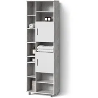 Livinity® Badschrank, Schiefer, Grau, 14 Fächer, Rechteckig, 60x190x30 cm,
