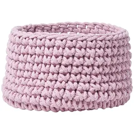 Homescapes Aufbewahrungskorb gestrickt rund 37 x 21 cm rosa