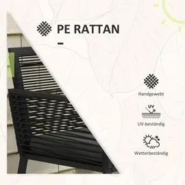 Outsunny Rattan Set 3-tlg. Schwarz