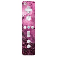 Skin kompatibel mit Nintendo Wii Controller Folie Sticker pink Marmor Glitzer Look