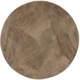 benuta Nest Hochfloorteppich Rund Soda Beige ø 120 cm - Moderner Kurzflor-Teppich für Wohnzimmer