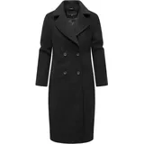 Navahoo Damen, lange Übergangsjacke Mantel in Woll-Optik mit Reverskragen Sternlein 14 Black Gr. L - L