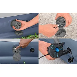 BESTWAY TriTech Doppelluftbett mit mobiler, akkubetriebener Elektropumpe 203 x 152 x 36 cm