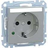 Merten System M SCHUKO-Steckdose Thermoplast edelmatt, aluminium MEG2305-0460