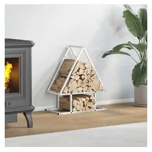 vidaXL Kaminholzregal Kaltgewalzter Stahl 50 x 25 x 60 cm Weiß
