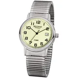 REGENT Herrenarmbanduhr Edelstahl Zugband