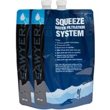 Sawyer Squeeze Wasserfilter Faltbare Trinkbeutel Set, Blau (2 x 2Ltr SP114)