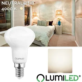 Lumiled LED Lampen E14 R50 6W Leuchtmittel ersetzt 50W 6 Stück 540lm 4000K Neutralweiß 120° 230V Lichtquelle LEDs Lampe