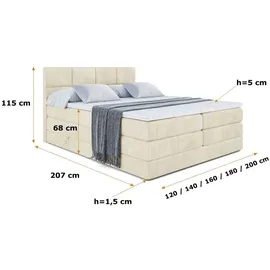 altdecor ARDENI KING 180 x 200 cm H3/H4 Beige