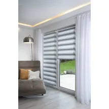 K-HOME Doppelrollo Madrid 55 x 200 cm Farbverlauf/Grau