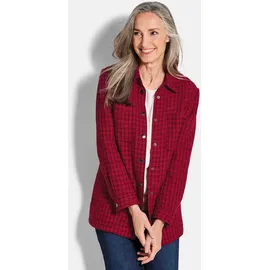 GOLDNER Lässige Longjacke mit Pepitamuster", in dunkelrot | Gr.: 40,