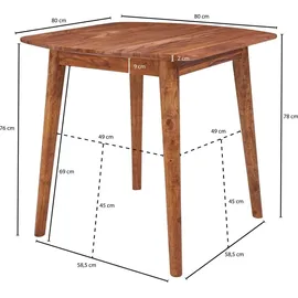 FineBuy Sheesham Ø 80 cm braun