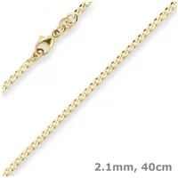 Schmuck Krone Goldkette 2,1mm Panzerkette weit aus 333 Gelbgold 40cm, Gold 333 goldfarben