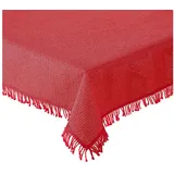 Haus und Deko Tischdecke Tischdecke Gartentischdecke oval Weichschaum rutschfest Outdoor PVC (1-tlg) rot 160 cm x 220 cm