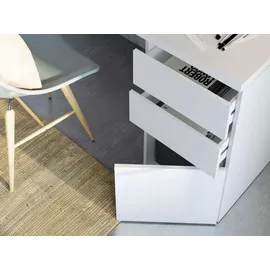 Dmora Schreibtisch Weiß 138x74x60 cm, Arbeitszimmer, Schreibtische, Bürotische