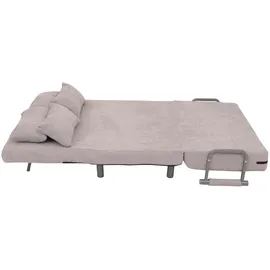 Mendler Schlafsessel HWC-K29, Klappsessel Schlafsofa Gästebett, Liegefläche 190x100cm, Stoff Bouclé (500g/m2) ~ grau