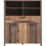 Forte Highboard 106 x 125,4 x 41,4 cm Beige / Braun / Grau