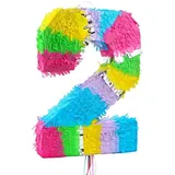 Pinata Zahl 2 bunt pastell