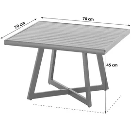 Siena Garden Alexis Gartentisch 70 x 70 x 45 cm Anthrazit