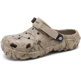 Garten Clogs Schuhe für Herren Sandalen Leicht Atmungsaktiv – Verstellbarer Fersenriemen Strand PoolSommerwanderungen Slip-On Hausschuhe Khaki 47 - 47 EU