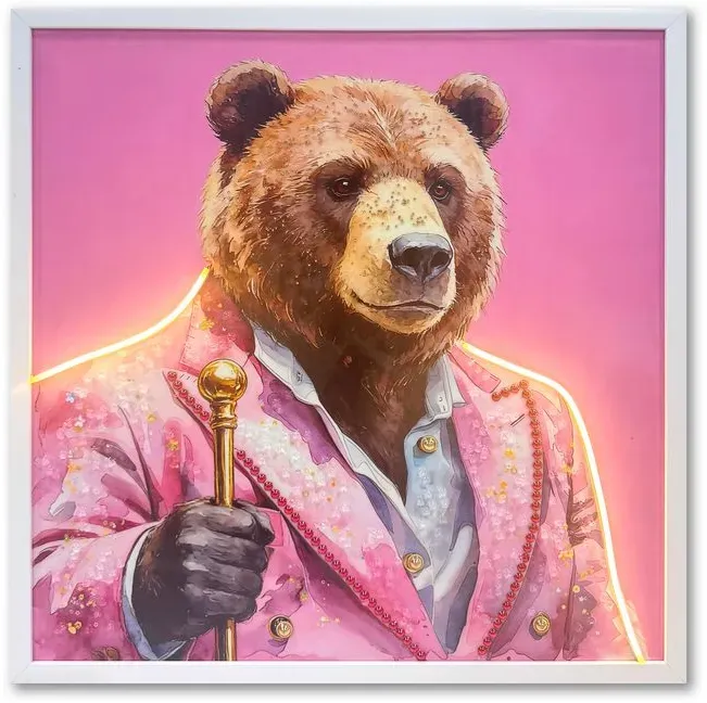Globo LED-Leuchtbild George Grizzly Kunststoff