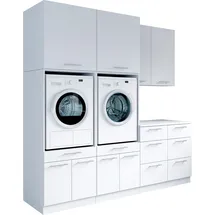 laundreezy Mehrzweckschrank-Set 238 x 68 x 238 cm Weiß