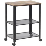 Beliani Servierwagen BOLZANO Braun / schwarz