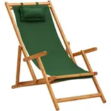 vidaXL Strandstuhl Klappbar Eukalyptus Grün