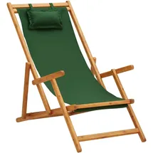 vidaXL Strandstuhl Klappbar Eukalyptus Grün