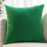 SWJ-swjssb Kissenbezug 80x80, 2er Set,Sofa Kissenbezüge 65x65,Kord Zierkissenbezug Dekokissen Sofakissen Bezug Groß Kissenhülle Dekorative Weiche Zierkissenbezüge Kissen Bezug(Grün,80x80 cm)