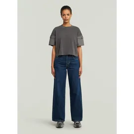 G-Star Washed Mix Boxy Cropped T-Shirt - schwarz - Damen, - M,