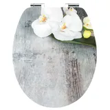CORNAT Art of Acryl "Orchis" - Elegante Acryl-Oberfläche - Hochwertiger Holzkern - Absenkautomatik & Schnellbefestigung - Komfortables Sitzgefühl / Toilettensitz / Klodeckel / KSDSC309