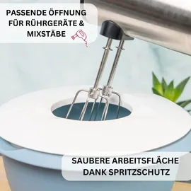 Westmark Rührschüssel mit zweigeteiltem Deckel 3,5 l, blau/weiß,