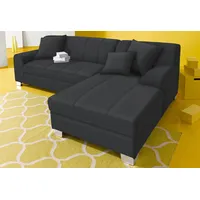 INOSIGN Ecksofa »Turah incl. Zierkissen, moderne Steppung, auch in Leder«, wahlweise mit Bettfunktion, Schlafsofa, B/T/H: 239/152/75 cm, L-Form schwarz