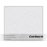 Corberó CCIM3720 W Induktionskochfeld, 3 Zonen, Leistung 7200 W, Touch-Steuerung, 3 Booster, große Fläche 30 cm, Timer 99 Min, automatische Sicherheitsabschaltung, Weiß
