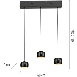 just light. Just Light LED Pendelleuchte Ballini 3 Flammig 220 cm warmweiß