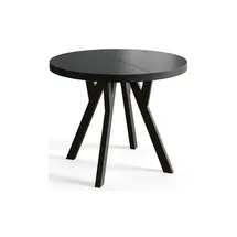 alpi meble Esstisch ausziehbar Ove - Schwarz, Ø: 80