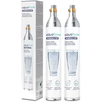 AquaFloow CO2 Zylinder für Wassersprudler Premium 600 ml, Kartusche für Sprudelwasser, Kohlensäure Cylinder bis zu 60 L, Ersatz kompatibel mit SodaStream, Aarke- 2 Stück