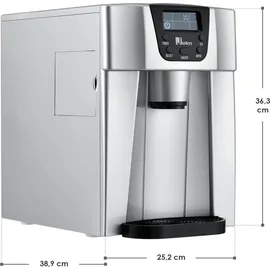 Juskys Eiswürfelmaschine PIM200L & Timer – Elektrischer Eiswürfelbereiter Silber