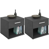 CARO-Möbel Nachtschrank Mary 41,2 x 28 x 18,7 cm Grau