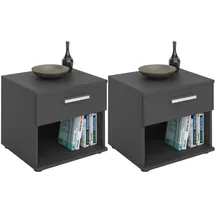 CARO-Möbel Nachtschrank Mary 41,2 x 28 x 18,7 cm Grau