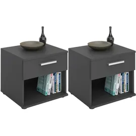 CARO-Möbel Nachtschrank Mary 41,2 x 28 x 18,7 cm Grau